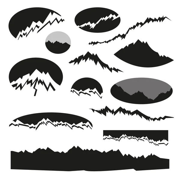 Mountains emblems set, vector illustration