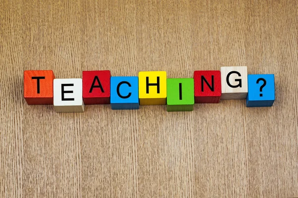 Teaching in words on childrens' building blocks