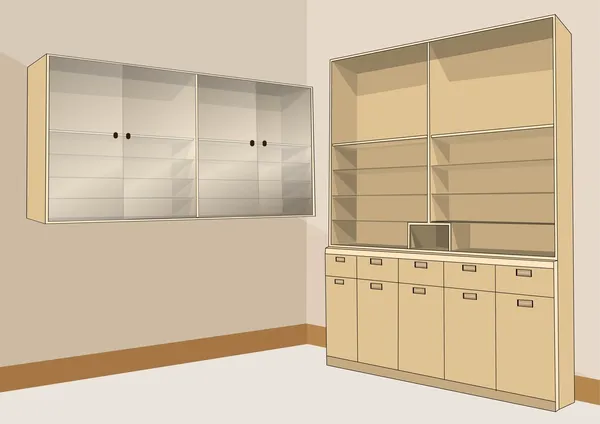 Wooden cabinets for storage