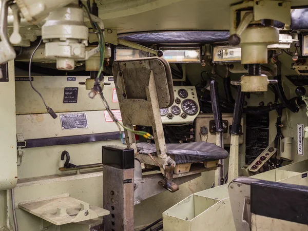 Inside a military tank