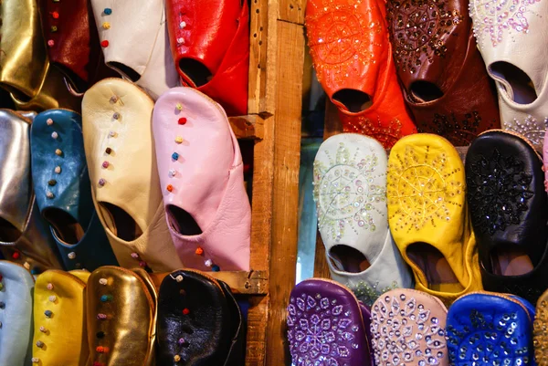 Colorful moroccan handmade leather shoes