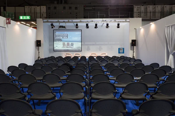 Empty conference room at Bit 2014, international tourism exchange in Milan, Italy