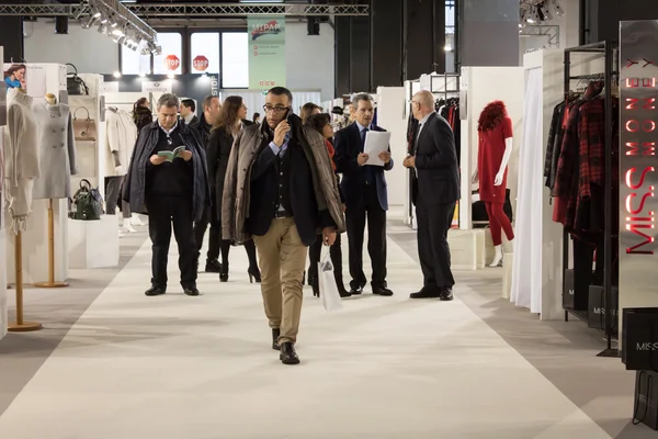 People visiting Mipap trade show in Milan, Italy