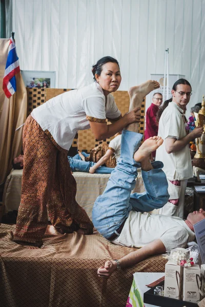 Thai massage at Orient Festival in Milan, Italy