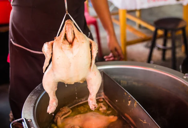 Boiled chicken at chicken shop