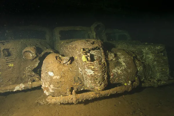 Old Car inside II world war ship wreck hold