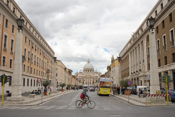 ROME, ITALY - MAY 26: Tourists moving to Saint Peter\'s Basilica on 26 May 2013 in Vatican, Rome, Italy. are moving to Pope Francis Mass