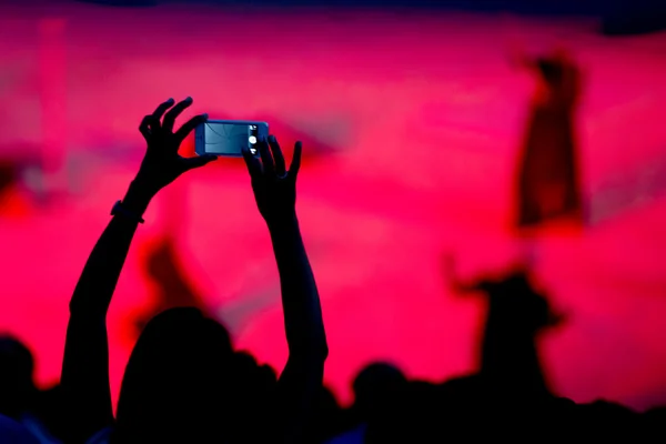 Silhouette of smartphone while photographing