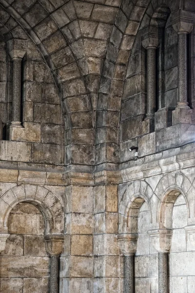 Medieval church stone arches