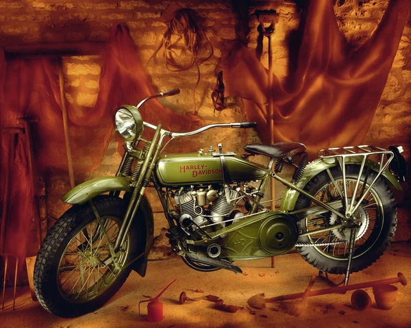 Vintage Harley Davidson motorcycle