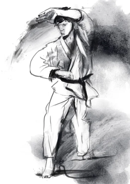 Karate - Hand drawn (calligraphic) illustration