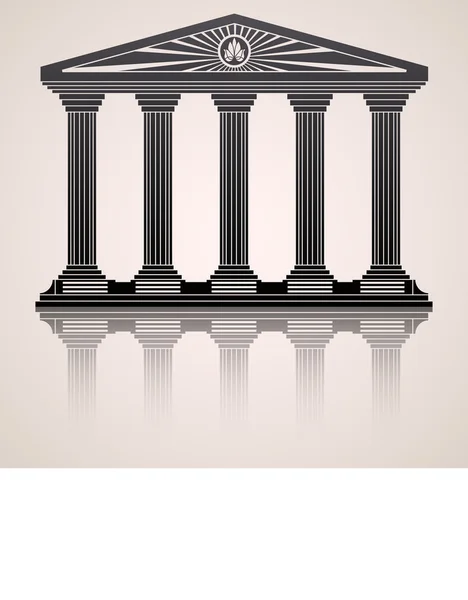 Antique roman temple stylized vector background