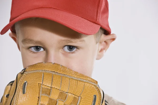 Boy with Mitt and Baseball Cap — Stock Photo #18778701