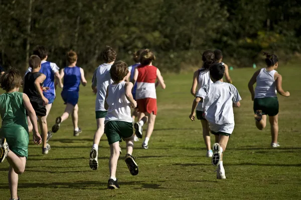 Cross Country Runners Leave the Starting Line