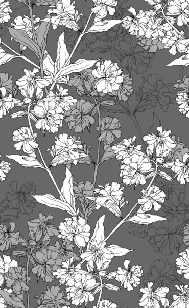Floral pattern with hand drawn flowers