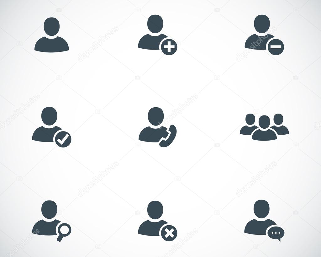 Vector black people icons set — Stock Vector © skarin1 #35931805