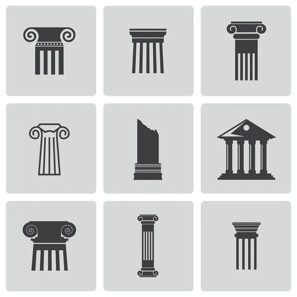 Vector black column icons set