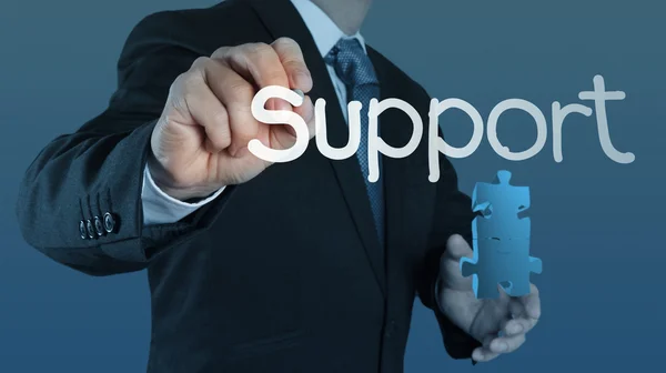 Businessman writing support concept