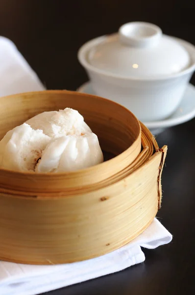 Type of Chinese Steamed Bun with tea cup