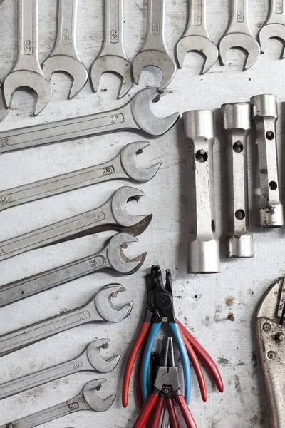 Wall with wrenches