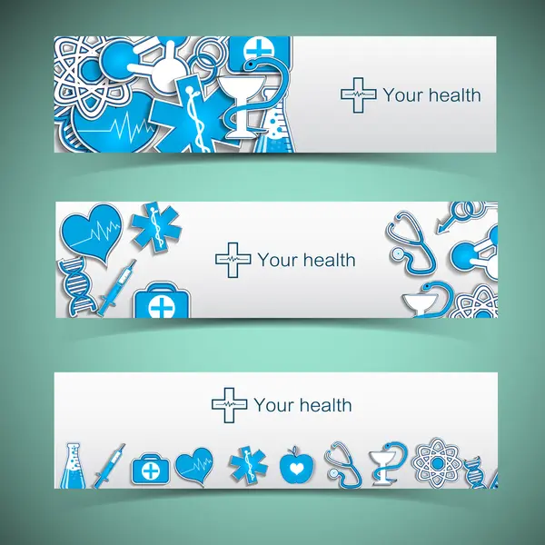 Medical banners set with icons