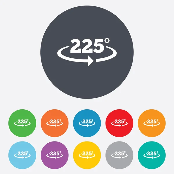 Angle 225 degrees sign icon. Geometry math symbol