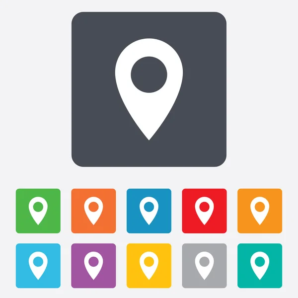 Map pointer icon. GPS location symbol.