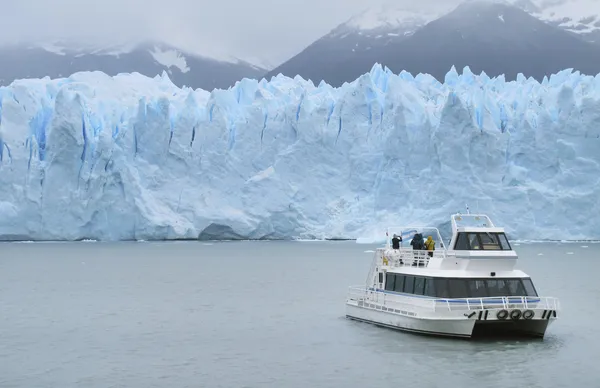 Patagonian landscape with glacier and cruise