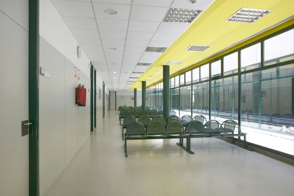 Modern building waiting area with seats