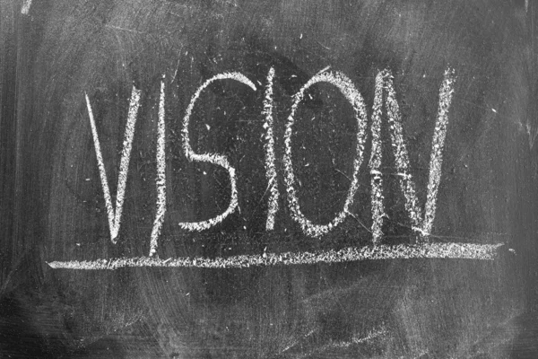 Chalkboard with the word vision