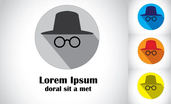 帽子 & 护目镜平面设计抽象艺术的侦探间谍代