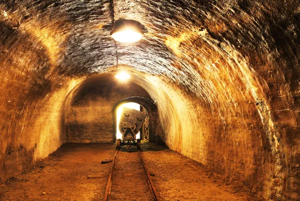 Mine with railroad track - underground mining