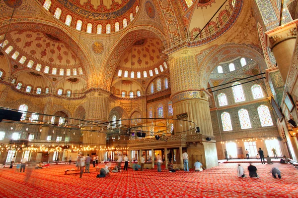 Inside the islamic Blue mosque in Istanbul, Turkey