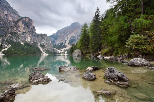 Lake - Lago di Braies in Dolomiti Mountains - Italy Europe