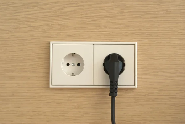 Wall double outlet with power cord