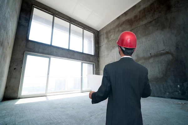 Architect looking comparing housing project