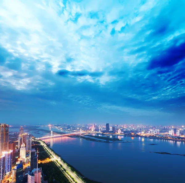 Aerial view of city night