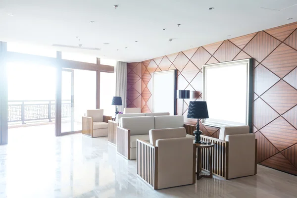 Living room with sliding glass door to balcony