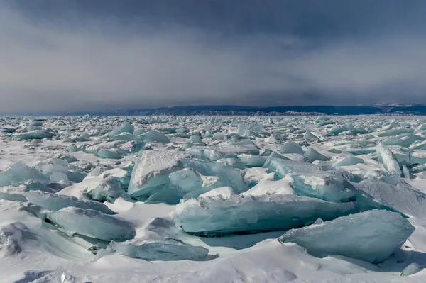 Ice fields of Baikal lake