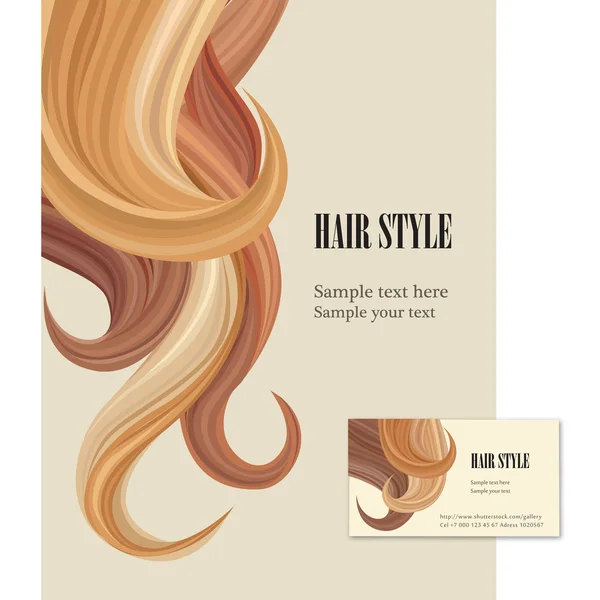 Hair style. Vector set poster and visit card.