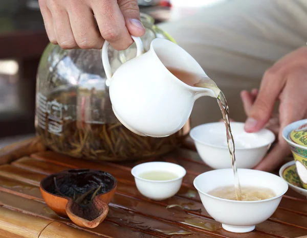 Traditional chinese tea ceremony accessories on the tea table, s