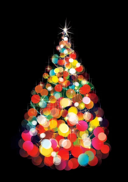 Vector of Christmas tree lights on black background