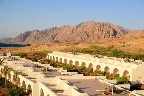 Recreation area of the luxury hotel in Dahab, Egypt