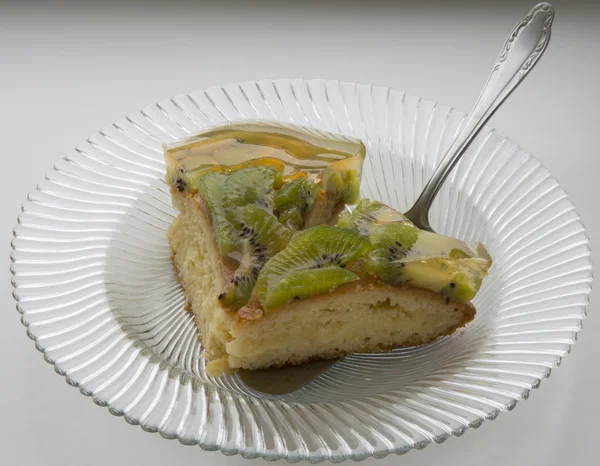 Wedge of jelly cake with kiwi