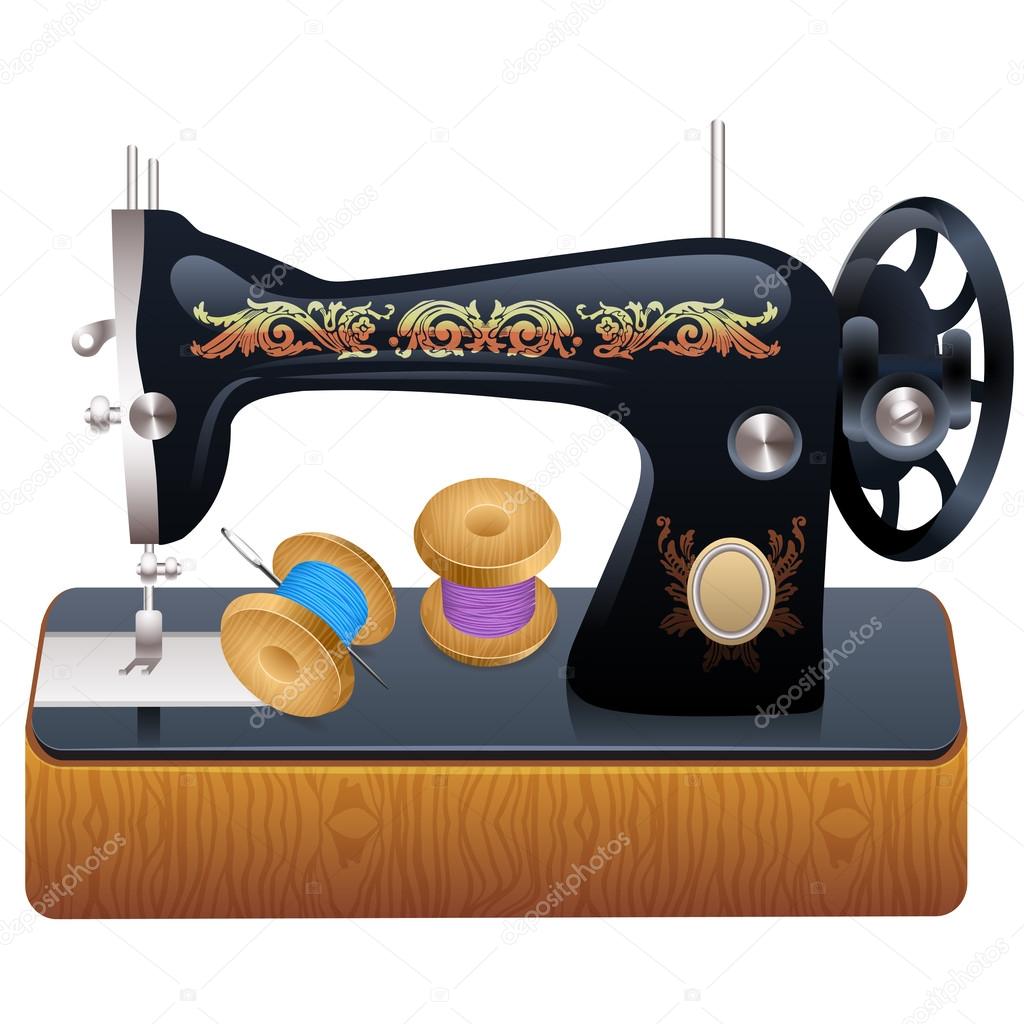 Máquina de coser, vector — Vector de stock © asakosakura 29552223