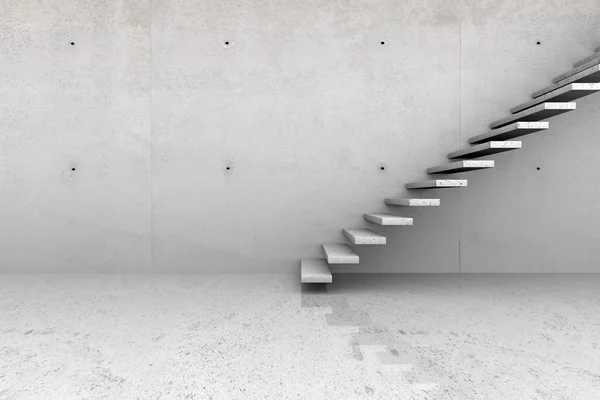 Concrete room with stairs