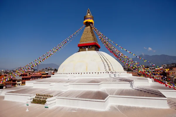 Boudhanath giant buddhist stupa in Kathmandu Himalaya Nepal