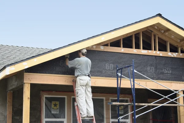 Homeowner working on a home remodel project