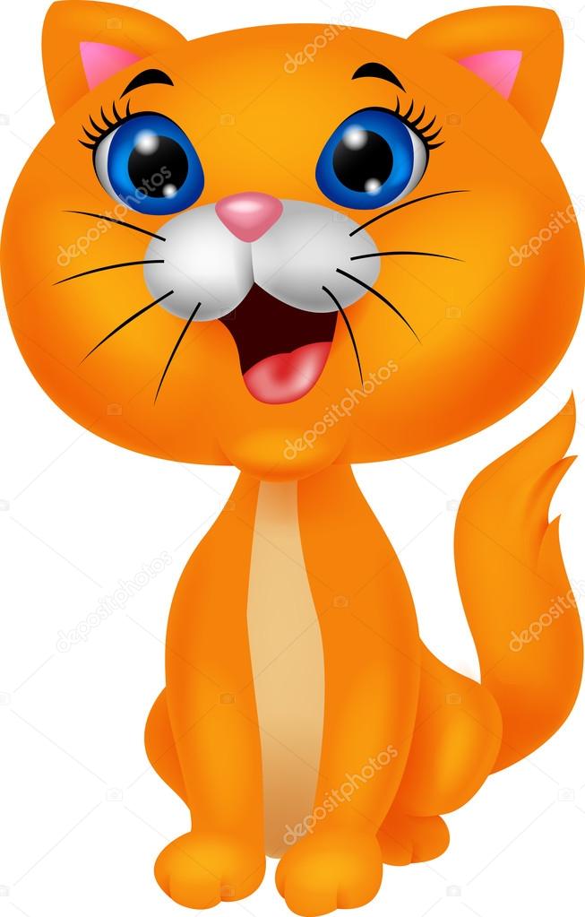 Sevimli kedi çizgi film oturma — Stok Vektör © tigatelu 23057184