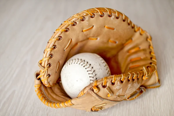 Baseball in glove